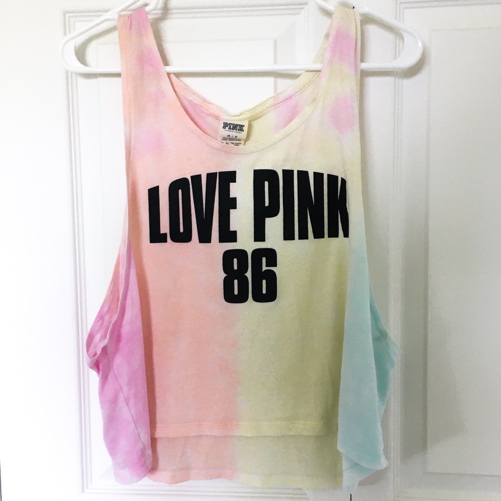 SOLD PINK Victoria's Secret Tie Dye Cropped Tank